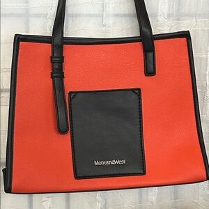 Montana West Vibrant Red and Black Tote